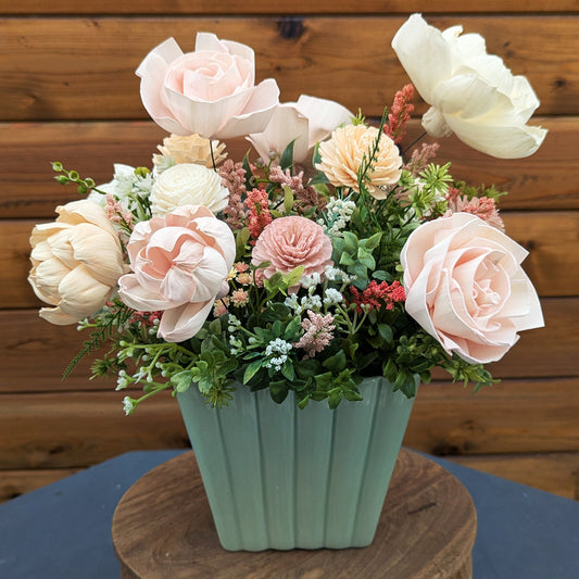 Mint-To-Be Wooden Flower Arrangement